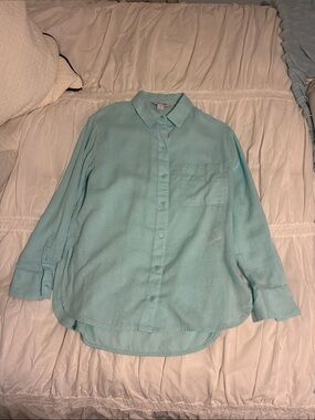 Old Navy Light Aqua Boyfriend Shirt